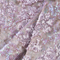 Tessuto metallico lucido stampa a maglia in poliestere